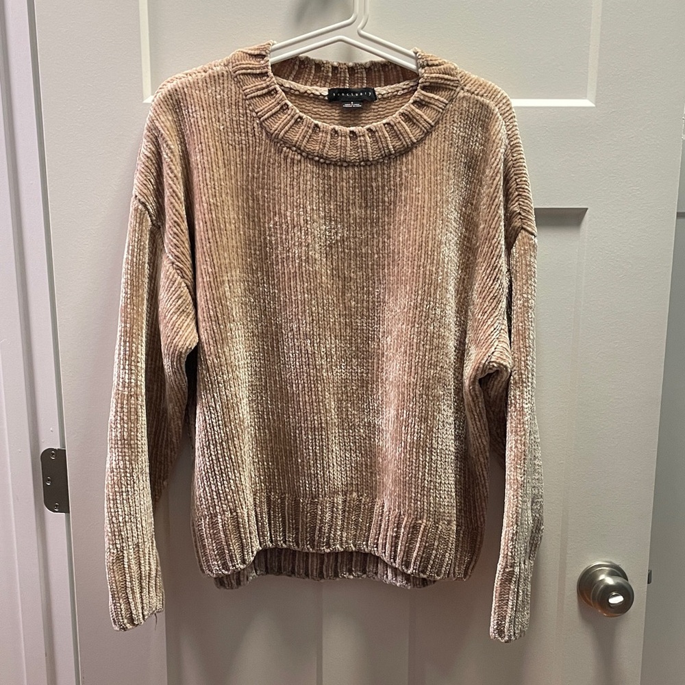 Sanctuary Chenille Ribbed Crewneck Sweater Size S